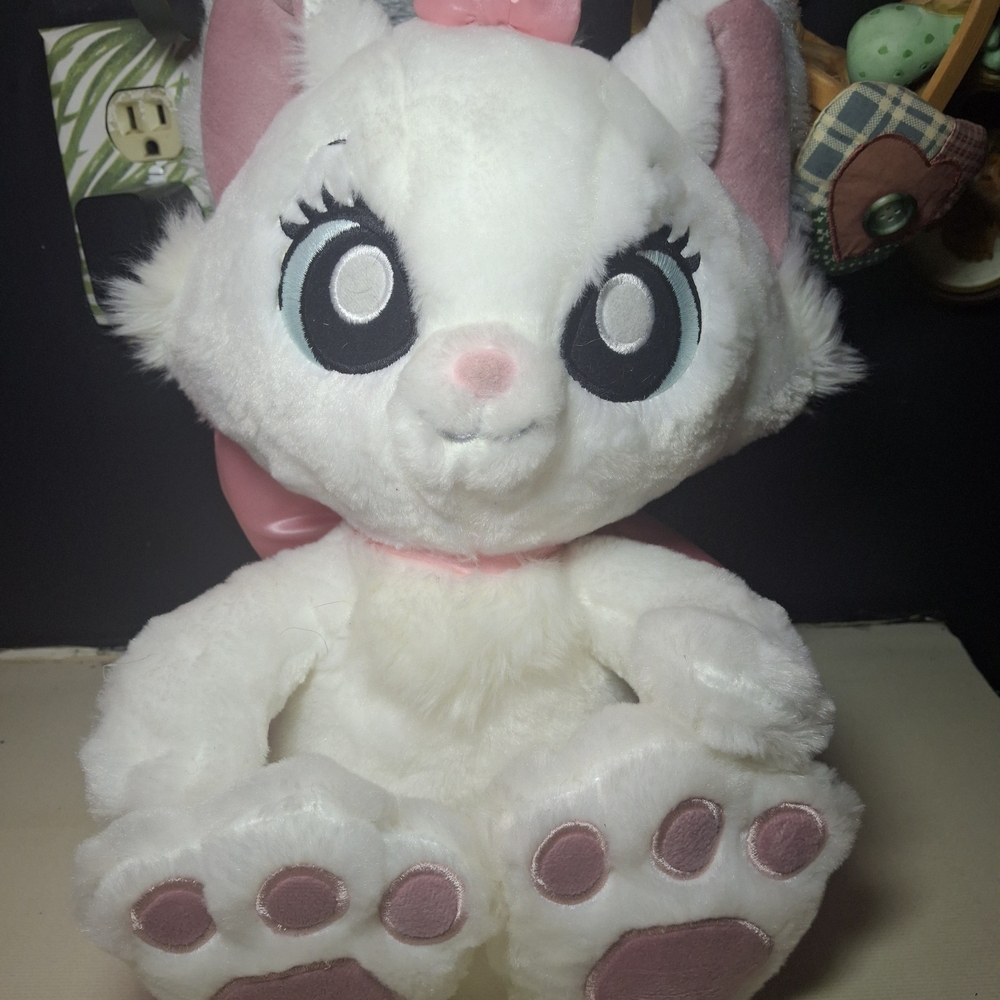 Plush White and Pink Cat‎ Toy - Soft Cuddly Pet Plush